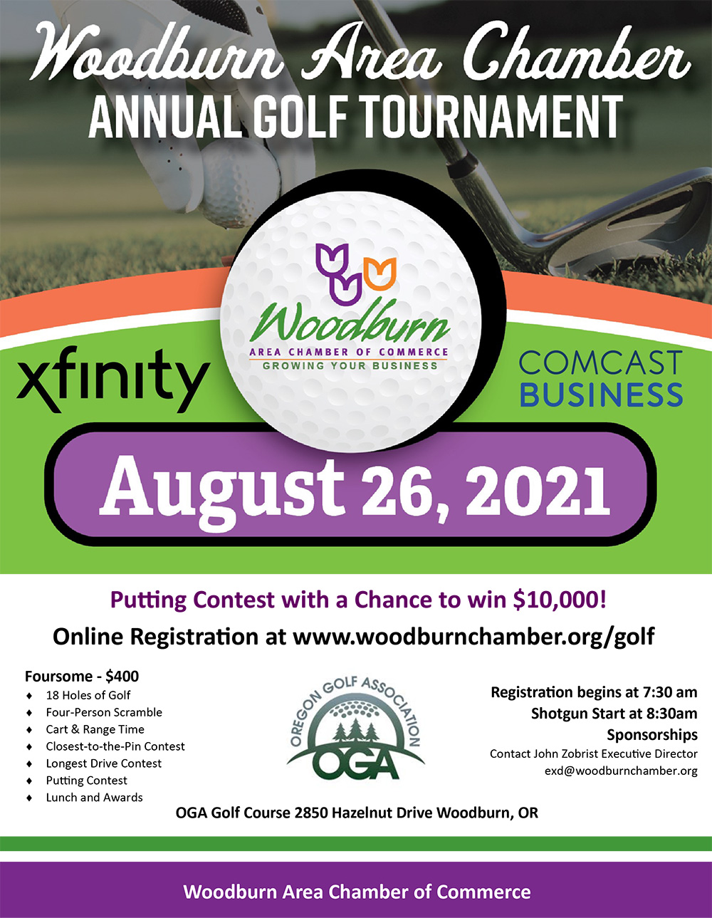 Woodburn Area Chamber of Commerce Golf Tournament 2021 Flyer