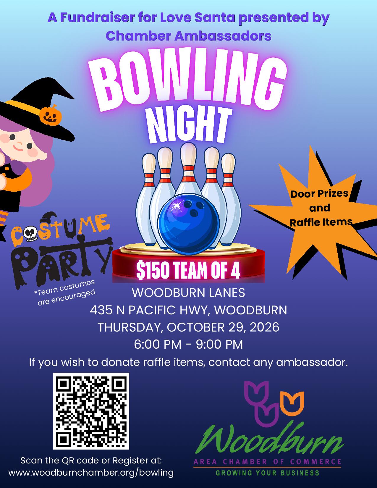 chamber ambassadors bowling tournament woodburn chamber green flyer